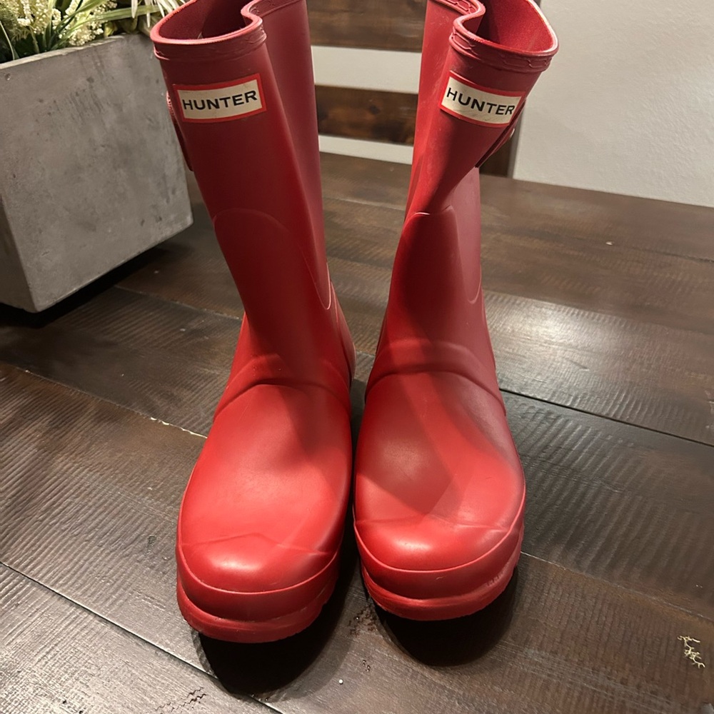 Hunter boots, red.  Size 9 women.